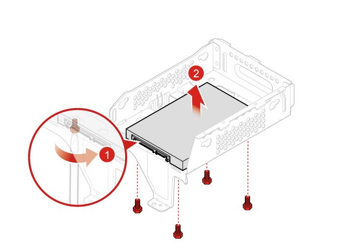 Obrázek 22. Instalace 3,5palcové úložné jednotky 2,5palcová úložná jednotka Obrázek 23.