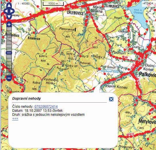 První odkaz Vás zavede na internetové stránky Ministerstva dopravy-geografický informační