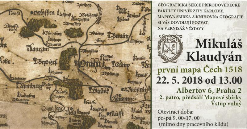 [14] Pozvánka na výstavu (zdroj: Mapová sbírka Přírodovědecké fakulty Univerzity Karlovy) Výstava byla doprovázena videoprezentací a byla doplněna komentovanými prohlídkami (konaly se ve dnech 11.