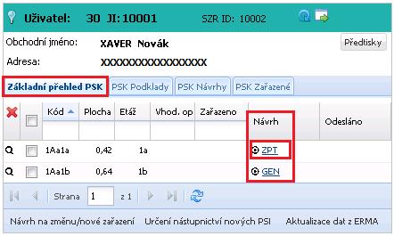 Navrhovaný stav opatření Informace o