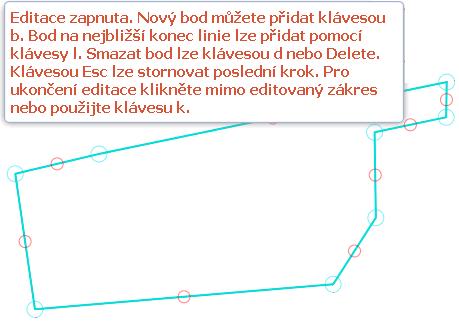 Pro editaci je třeba aktivovat panel kreslení (ikona