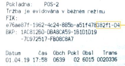 Příklad soutěžní registrační SMS zprávy v případě provedení nákupu dne 01. 04.