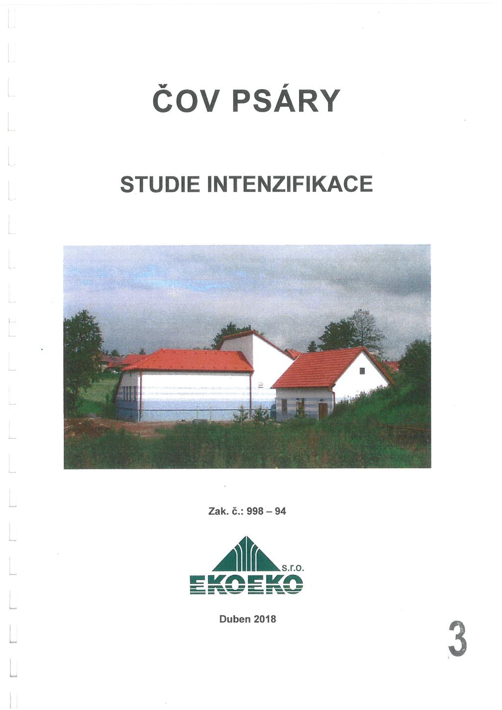 ČOV PSÁRY STUDIE INTENZIFIKACE Žák.