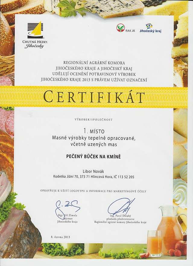 Obrázek 3 Certifikát