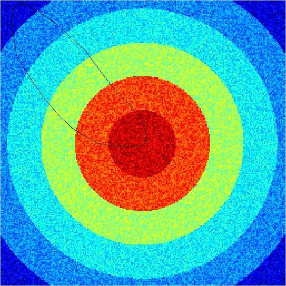 4.5 Simulace 65 (a) Obraz 1 (b) Obraz 2 (c) Korelace mezi obrazem 1 a obrazem 2 Obrázek 32: Obrazy vygenerované při Simulaci 5 a jejich vzájemná korelace.