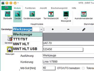 Připojením hydraulických testerů řady HLT software (MTB) vyniká zobrazením až tří HLT testerů současně. Menu softwaru je v němčině a v angličtině.