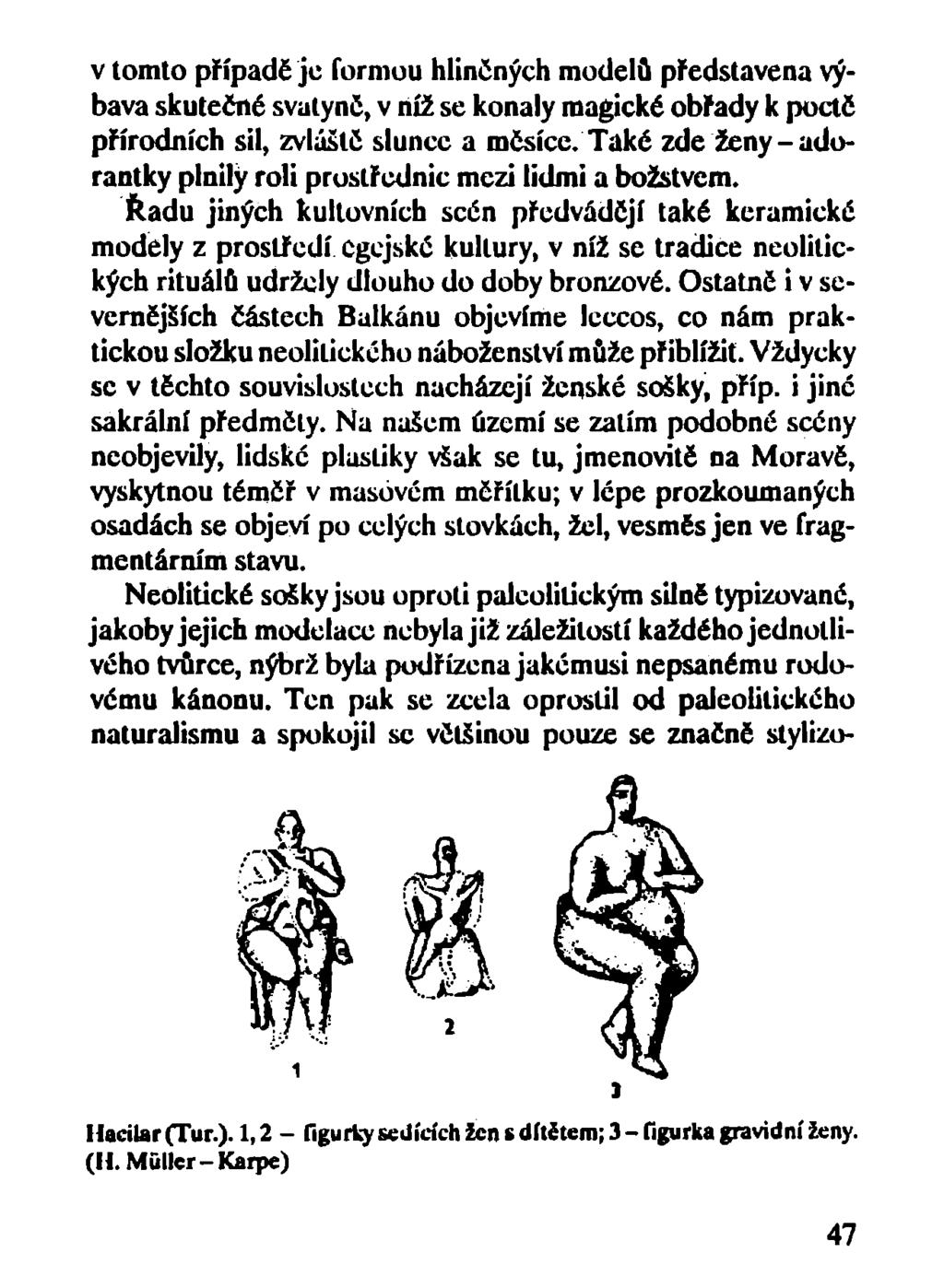 v tomto případě je formou hlinčných modelu představena výbava skutečné svatyně, v níž se konaly magické obřady k poctč přírodních sil, zvláštč slunce a mčsíce.