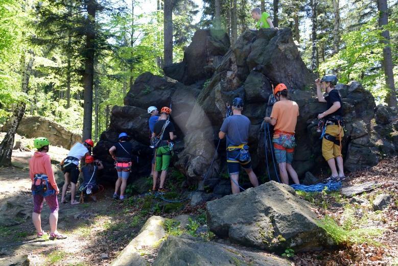 Lezení na umělé stěně leden květen a září prosinec 2017 Lezení probíhalo na horolezecké stěně na adrese: Malá tělocvična Gymnázia Jeseník Komenského 257/6 Jeseník Otvírací doba: Pondělí 18:00-20:00