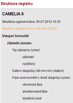 Camelia: Příručka pro uživatele Tlačítko Vyber projekt Tlačítko Vyber projekt (zelená elipsa na obr. 4) slouží ke vstupu do jiného projektu.