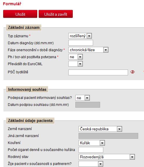 Camelia: Příručka pro uživatele 8 Práce s formulářem Založené formuláře lze upravovat/editovat pomocí akce Otevřít (příklad A na obr.