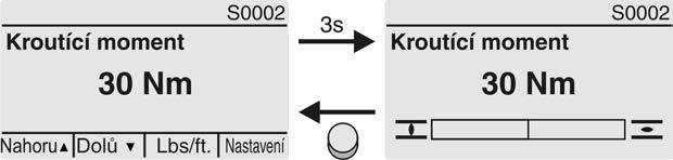 Indikace Obr. 51: Krouticí moment Změna jednotky Pomocí tlačítka je možné změnit zobrazenou jednotku (procento %, newton metr Nm nebo Lbs/ft ft-lb. Obr. 52: Krouticí moment jednotky Indikace v procentech Zobrazení 100 % odpovídá maximálnímu krouticímu momentu uvedenému na typovém štítku servopohonu.