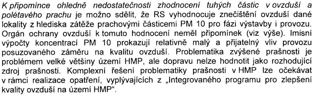objektu na kvalitu ovzduší, navíc tento vliv bude mít pouze lokální charakter.