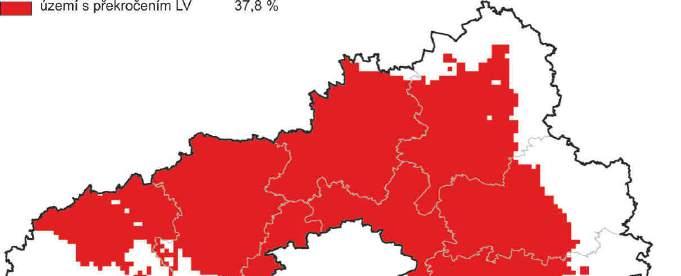 Obrázek 6: Území s překročením imisních limitů, zóna CZ02