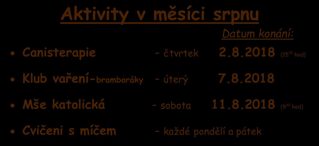 Canisterapie - čtvrtek 2.8.