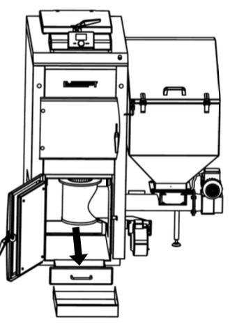 Nezapomeňte vyčistit zadní popelník, který se nachází za předním popelníkem. Po vyčištění všech částí kotle můžete opět vesele topit.