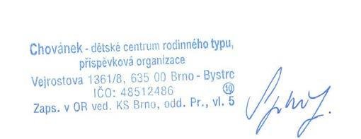 VII. Organizační změny V září 2011 byla vydána ředitelkou DC Brno organizační změna na zrušení následujících míst: 1. kuchařka 2. kuchařka 3.