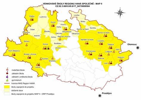 15 REGIONÁLNÍ ŠKOLSTVÍ PROJEKT VENKOVSKÉ ŠKOLY REGIONU HANÁ SPOLEČNĚ MAP (MÍSTNÍ AKČNÍ PLÁNY ROZVOJE VZDĚLÁVÁNÍ II) POMÁHÁ ŠKOLÁM Název projektu: Venkovské školy Regionu HANÁ společně - MAP II Číslo