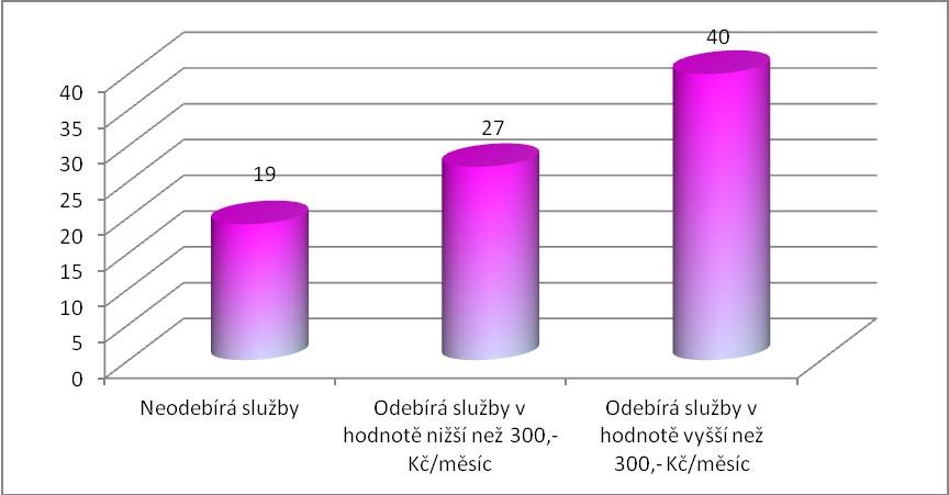 Graf a tabulka č. 6 Struktura nájemníků podle využívání služeb pro rodinu a domácnost k 31. 12.