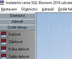 Pokud v menu Okno máte nastavenu lištu rychlého spuštění, pak se v levé části programu bude zobrazovat tato lišta, kde jsou v jednotlivých modulech zobrazeny nejčastější používané akce, které je