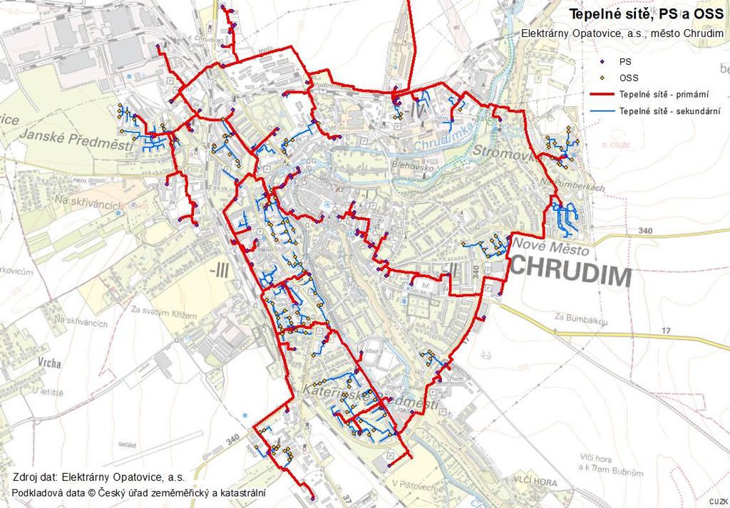 Tabulka 14 Vývoj dodávky tepla ze soustavy centralizovaného zásobování Elektrárny Opatovice v členění dle sektoru národního hospodářství [GJ/r], území města Chrudim Sektor národního hospodářství Rok