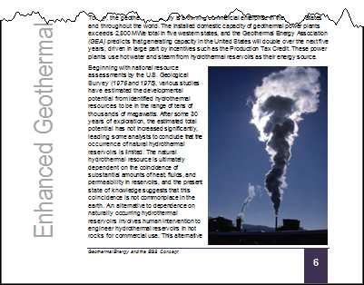 A-7 Stránka obsahující nadpis Geothermal Energy and the EGS Concept obsahuje obrázek FIGURE1. JPG (šířka 7 cm).