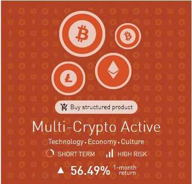 Obchodní náměty Certifikát Multi-Crypto Active Jednoduchý a transparentní způsob, jak investovat do revoluce kryptoměn.