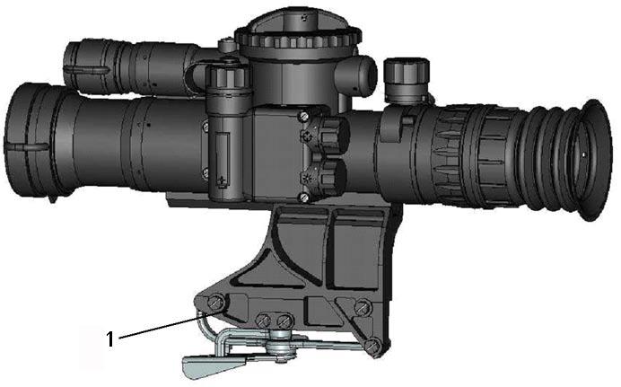 a) the sight with the bracket for side