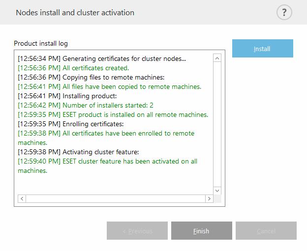 Pokud jste správně nakonfigurovali ESET Cluster, v hlavním okně programu na záložce Nastavení > Server bude tato funkce bude aktivní.