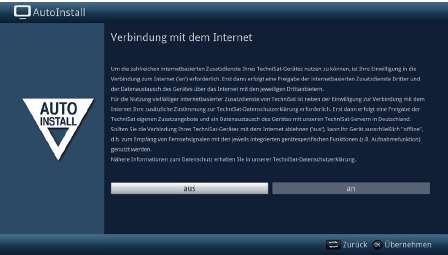 Připojení k internetu > Abyste mohli využívat na internetu založené funkce, musí být připojení k internetu aktivní. Zvolte připojit, abyste povolili připojení k internetu.