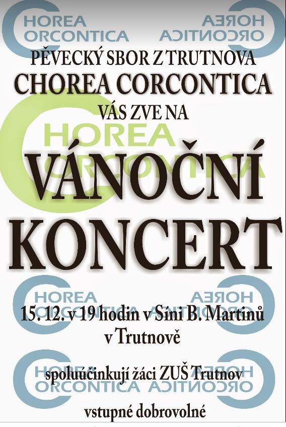 Plakát adventní koncert Síň Bohuslava Martinů 15.12.