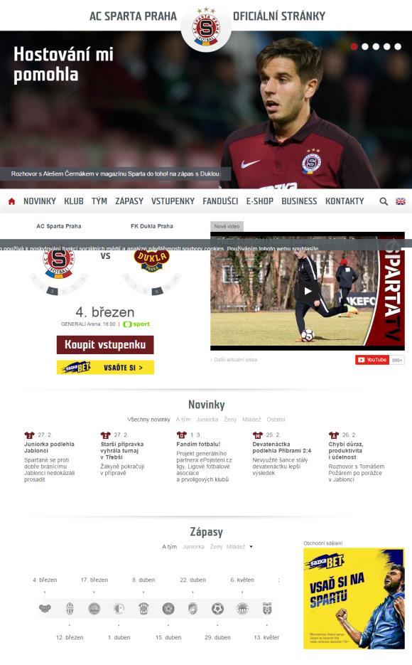 Sparta.cz je oficiální web fotbalového klubu AC Sparta Praha.