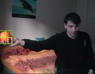 Y-ová osa zde představuje vzdálenost od skutečné polohy objektu v pixelech.