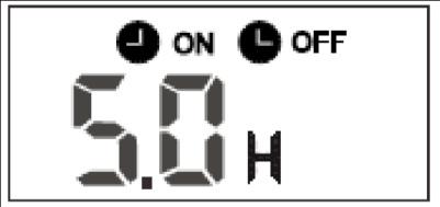 . Opěto ý stisk utí tlačítka TIMER OFF Vyp out časo ač se a displeji TIMER OFF Vyp uto zo razí hodnota 5.0h.