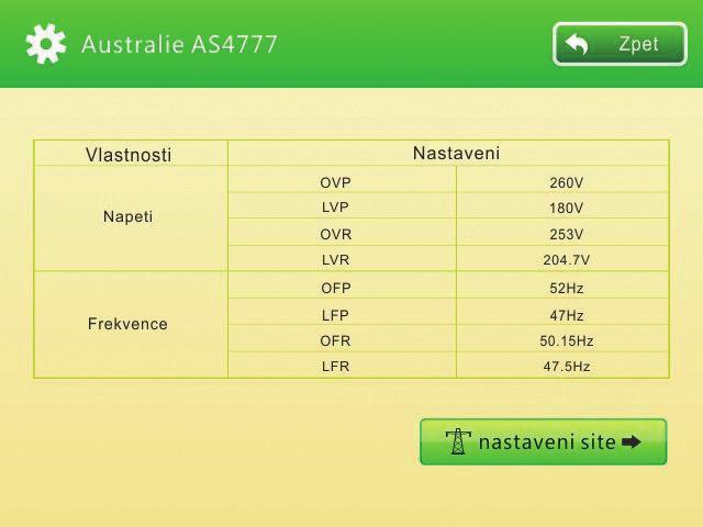 Stiskněte Režimu v síti. Nastavení DRM0 pro zadání 6. Provozní vlastnosti 6.