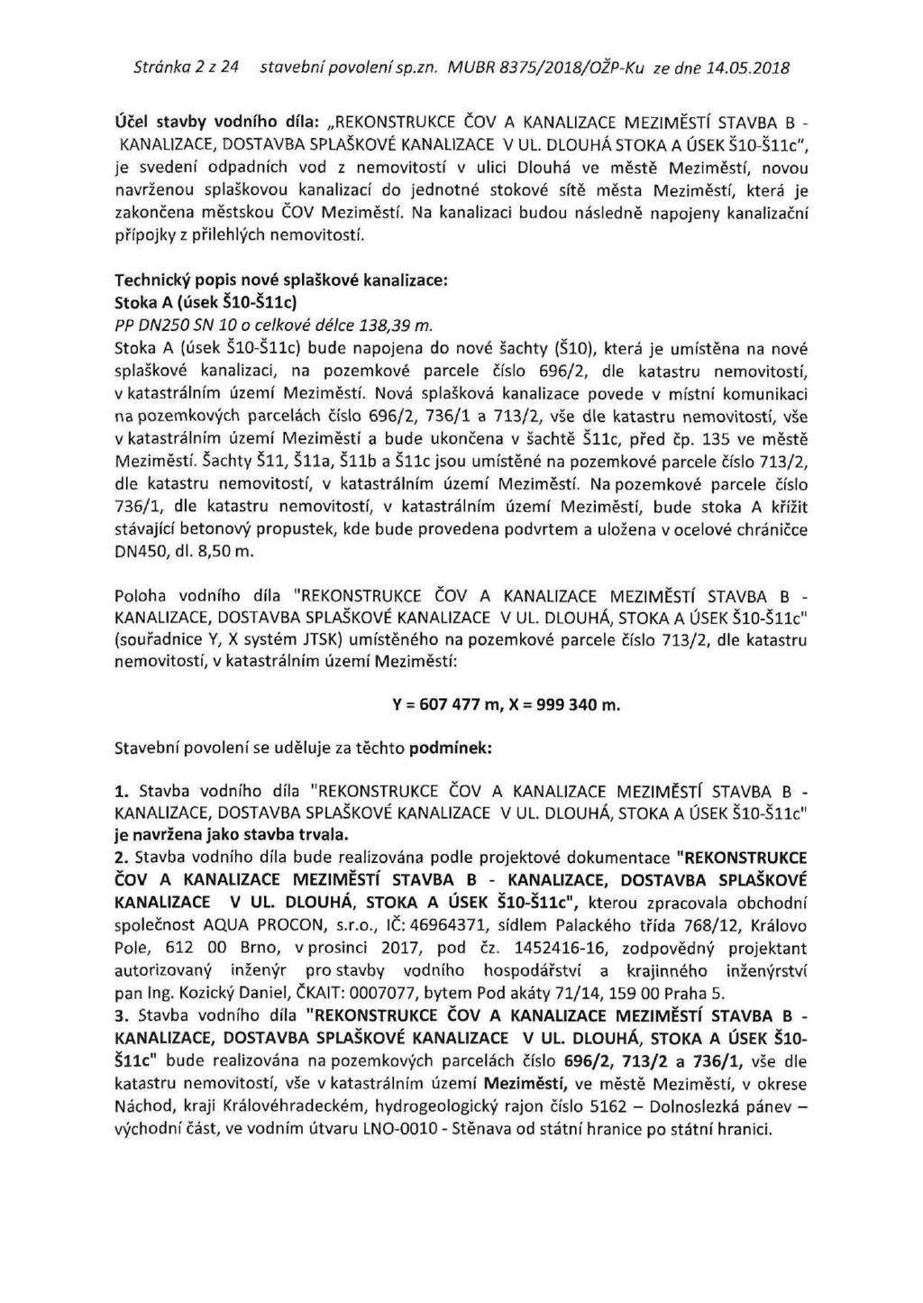 Stránka 2 z 24 stavebnípovolenísp.zn. MUBR 8375/2018/OŽP-Ku ze dne 14.05.