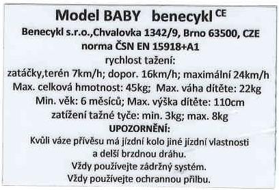 Vždy před jízdou zkontrolujte nejen technický stav kola, ale i kočárku.