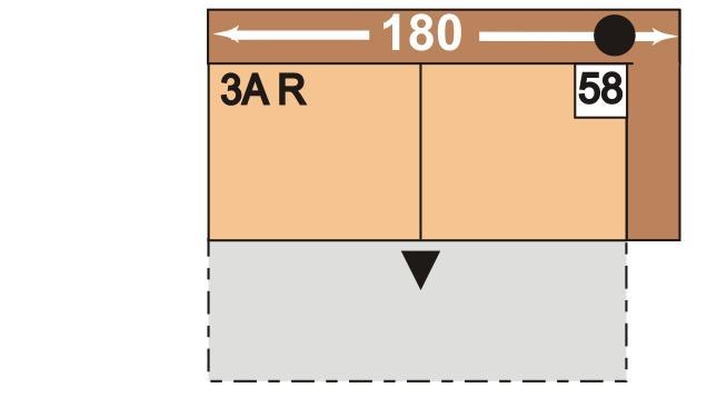 58 3AR 180 3-Sitzer mit Querscläfer-unktion, Armlene links oder rects,