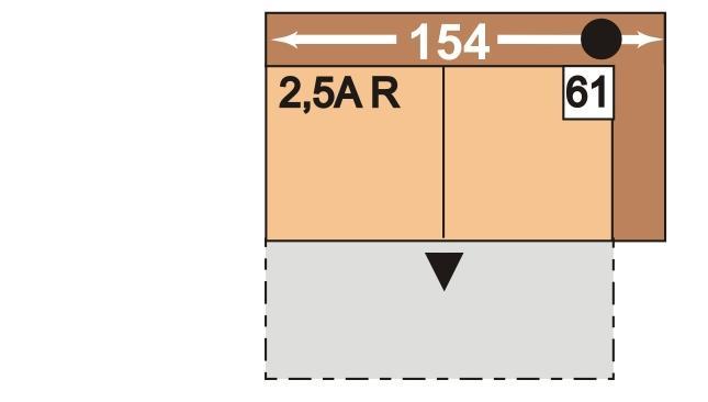 příčné lůžko, bez Ploca lůžka: 260 x 123 cm 60 2,5AL 61 2,5AR 154