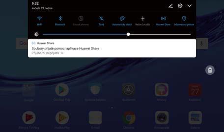Připojení zařízení Používání funkce Huawei Share pro odesílání souborů: Vyberte soubor, který chcete sdílet, a klepněte na Sdílet.