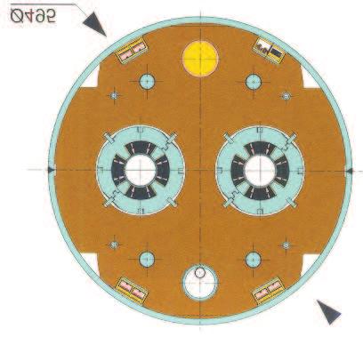 Obr. 2. Vlevo: Rozmístění čtyř velkých experimentů po obvodu LHC. Experimenty jsou postaveny v místě překřížení svazků. V oktantu 4 se svazek urychluje.