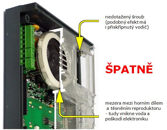 2.4 Dokončení montáže 1. 2. 3. Vždy dokonale utěsněte otvor, kterým vedou kabely do 2N Helios IP Vario, aby jím nemohl proudit vzduch.