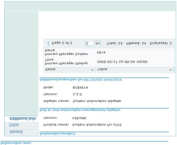 Figure 19. Additional information for an automation domain, page 2 These pages provide the following additional information: Product name The product name of System Automation for z/os.