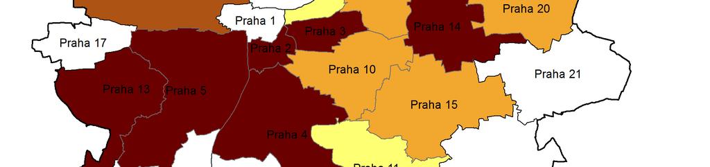 MAPA / 05 P OČET OBYVATEL V E V ĚKU 80 L ET A V ÍCE NA 1 MÍST O V D OMOVEC H P R O SE NIORY NA Ú Z EMÍ SPRÁVNÍCH OBVODŮ P R A HY (02/2018) Zdroj: IPR Praha Na poslední mapě této podkapitoly (Mapa 06)