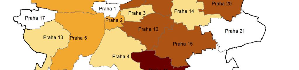 MAPA / 06 P ODÍL OBYVATEL V E V ĚKU 80 L E T A V ÍCE NA 1 MÍSTO V DOMOVECH P R O SENI ORY (DS) NA Ú Z EMÍ SPRÁVNÍCH OBVODŮ P R A HY (02/2018) Zdroj: IPR Praha 2.