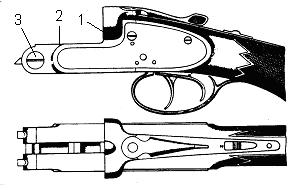 Lůžkový závěr je znázorněn na Obr. 2.5. Hlavní částí lůžkových závěrů je lůžko (baskule). Lůžko se skládá z čela (1), podušky lůžka (2) a hlavňového čepu (3).