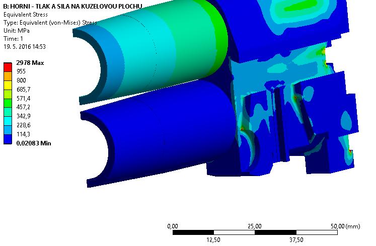 7.2.2 Simulace výstřelu z horní hlavně Při simulaci výstřelu z horní hlavně postupujeme obdobně.