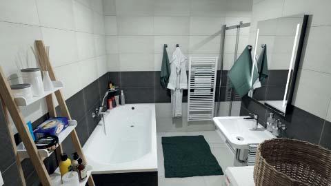 zrcadlo, nábytek, koupelnové doplňky