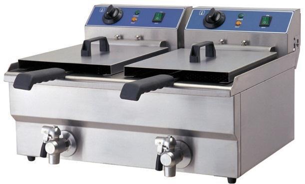 termostat s ochranou proti přehřátí, 590x 440 x 285mm, 2koše220 x 200x 100 mm 3+3 kw, 230 V, 50 Hz, 10+10 litrů, 60 C-240 C, 9,5 kg kód: WF -102 Kč 5