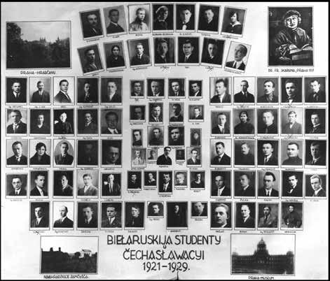 Tablo běloruských studentů v Československu (1921 1929) učitelského ústavu v Praze, naopak v letech 1927 až 1930 fungoval při pražském Ukrajinském sociologickém ústavu tzv. Běloruský vědecký kabinet.