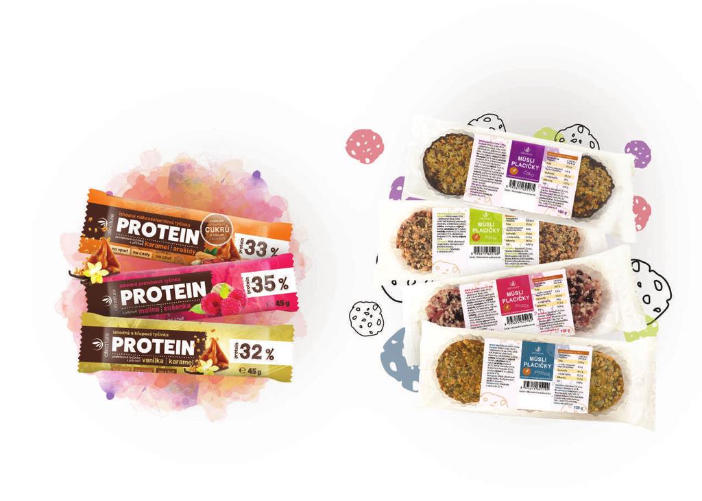 PROTEINOVÉ TYČINKY Chutné proteinové tyčinky pro všechny, kteří mají rádi aktivní životní styl.